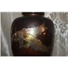 Image 2 : ANTIQUE JAPANESE BRONZE VASE W/2 SWIMMING KOI IN HIGH RELIEF; HAND SIGNED ON SIDE & CHOP MARK ON BAS