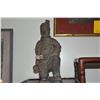 Image 2 : MIXED LOT: CHINESE TERRACOTTA WARRIOR FIGURE, SMALL TEA POT, CHOP & COVERED JAR (4 PCS)