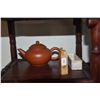 Image 3 : MIXED LOT: CHINESE TERRACOTTA WARRIOR FIGURE, SMALL TEA POT, CHOP & COVERED JAR (4 PCS)