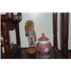 Image 4 : MIXED LOT: CHINESE TERRACOTTA WARRIOR FIGURE, SMALL TEA POT, CHOP & COVERED JAR (4 PCS)