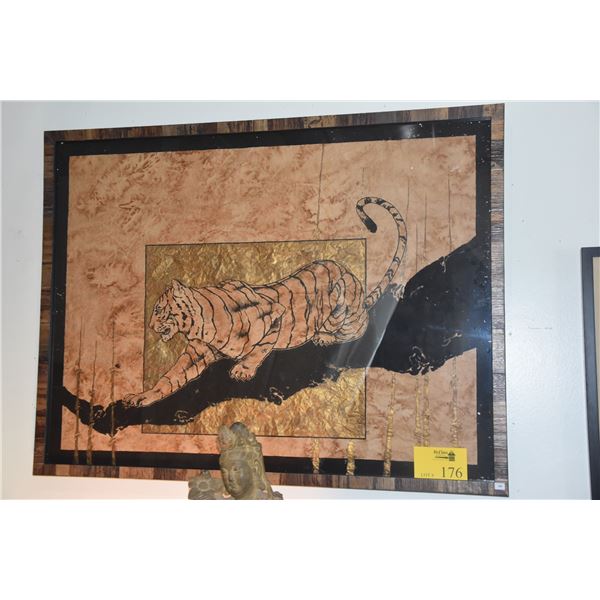 FRAMED AFRICAN ART, TIGER (42 1/2  X 31 1/4 )