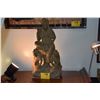 Image 1 : 3 DIMENSIONAL CHINESE STONE CARVING OF KWAN YIN IN "ROYAL REPOSE" (15" X 28" X 6")