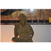 Image 2 : 3 DIMENSIONAL CHINESE STONE CARVING OF KWAN YIN IN "ROYAL REPOSE" (15" X 28" X 6")