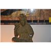 Image 2 : 3 DIMENSIONAL CHINESE STONE CARVING OF KWAN YIN IN "ROYAL REPOSE" (15" X 28" X 6")