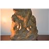 Image 3 : 3 DIMENSIONAL CHINESE STONE CARVING OF KWAN YIN IN "ROYAL REPOSE" (15" X 28" X 6")