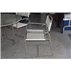 Image 5 : WALTER LAMB 42 1/2" ROUND GLASS TOP TABLE W/COPPER BASE & WALTER LAMB COPPER ARM CHAIRS (5 PCS)