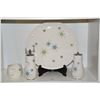 Image 2 : FRANCISCAN "STARBURST" 13 1/4" PLATE, SALT & PEPPER MILL & SUGAR BOWL (4 PCS) (DOES NOT INCLUDE STAN