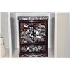 Image 2 : LACQUER JEWELRY CHEST W/MOTHER OF PEARL INLAY (8 1/2" X 12")