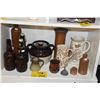 Image 1 : COLLECTION OF VINTAGE STONEWARE, GLASS BOTTLES, CERAMICS, PITCHERS & OIL CAN (13 PCS)