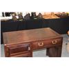 Image 2 : VINTAGE CHINESE HARDWOOD DESK W/3 DRAWERS (1 W/FILE DRAWER) (42" X 23" X 31")