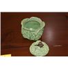 Image 7 : CERAMIC ASPARAGUS CANISTER (PORTUGAL), CERAMIC CABBAGE CANISTER, GREEN & WHITE CERAMIC PITCHER & 3 H