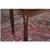 Image 3 : ANTIQUE AMERICAN 19TH CENTURY FOLD OVER TOP SQUARE TABLE RAISED ON CYLINDRICAL LEGS CARVED W/RING & 