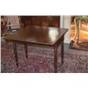 Image 6 : ANTIQUE AMERICAN 19TH CENTURY FOLD OVER TOP SQUARE TABLE RAISED ON CYLINDRICAL LEGS CARVED W/RING & 