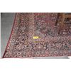Image 1 : VINTAGE IRANIAN HAND KNOTTED WOOL PILE RUG, BURGUNDY RED FIELD W/CENTER FLORAL MEDALLION SURROUNDED 