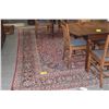 Image 2 : VINTAGE IRANIAN HAND KNOTTED WOOL PILE RUG, BURGUNDY RED FIELD W/CENTER FLORAL MEDALLION SURROUNDED 