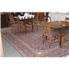 Image 3 : VINTAGE IRANIAN HAND KNOTTED WOOL PILE RUG, BURGUNDY RED FIELD W/CENTER FLORAL MEDALLION SURROUNDED 