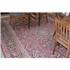 Image 4 : VINTAGE IRANIAN HAND KNOTTED WOOL PILE RUG, BURGUNDY RED FIELD W/CENTER FLORAL MEDALLION SURROUNDED 