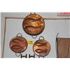 Image 1 : VINTAGE COPPER PANS W/FISH MOTIF (16" & 12") (3 PCS)
