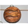 Image 2 : VINTAGE COPPER PANS W/FISH MOTIF (16" & 12") (3 PCS)
