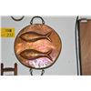 Image 3 : VINTAGE COPPER PANS W/FISH MOTIF (16" & 12") (3 PCS)