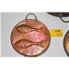 Image 4 : VINTAGE COPPER PANS W/FISH MOTIF (16" & 12") (3 PCS)