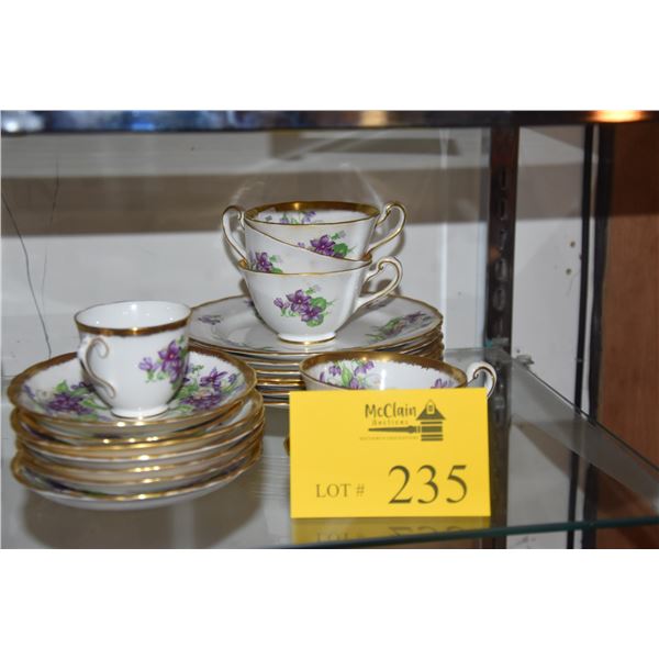 ROYAL CHELSEA FINE BONE CHINA CUPS, SAUCERS & PLATES (20 PCS)