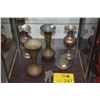 Image 1 : ASSORTED METAL VASES, BRASS ENAMELED ELEPHANT BELL & METAL ELEPHANT (6 PCS)