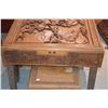 Image 3 : CARVED CHINESE FOLDING GAME TABLE W/4 FOLDING STOOLS (5 PCS)