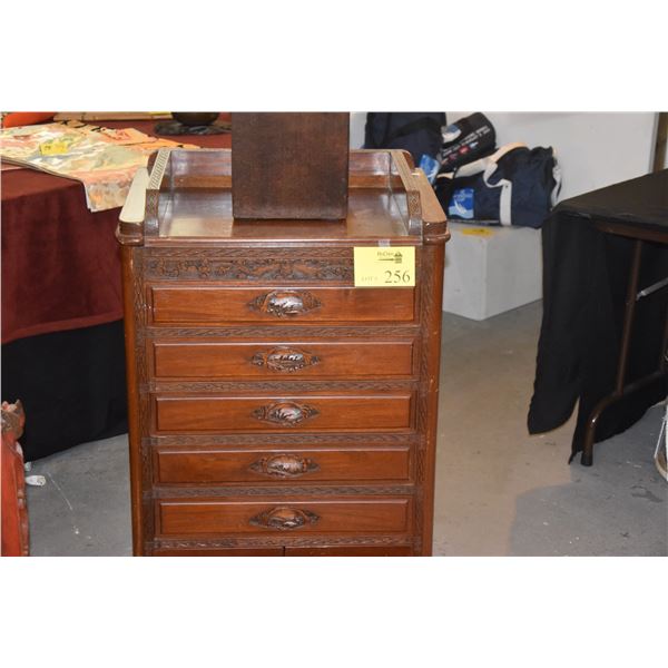 TEAK STORAGE CABINET W/5 DRAWERS & 2 DOORS (22  X 22  X 40 )