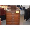 Image 1 : TEAK STORAGE CABINET W/5 DRAWERS & 2 DOORS (22" X 22" X 40")