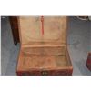 Image 7 : ANTIQUE CHINESE RED LEATHER PIG SKIN WEDDING CHESTS (26 1/2" X 17" X 10" & 26 1/2" X 17" X 11") (2 P