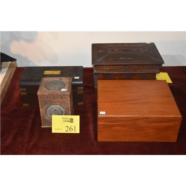 COLLECTION OF WOODEN BOXES (4 PCS)