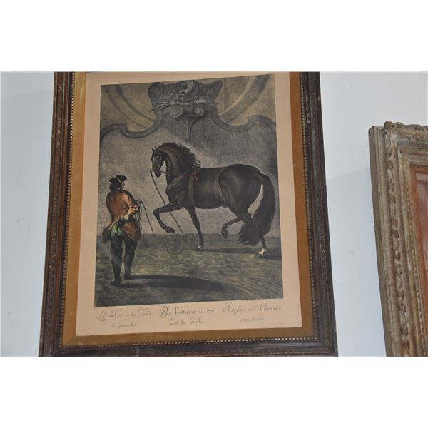 FRAMED ETCHINGS; MAN & HORSE (2 PCS)