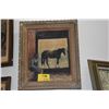 Image 1 : FRAMED OIL PAINTING, MAN & HORSE; SIGNED T. QUINE (21 3/4" X 25 3/4")