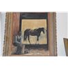 Image 2 : FRAMED OIL PAINTING, MAN & HORSE; SIGNED T. QUINE (21 3/4" X 25 3/4")