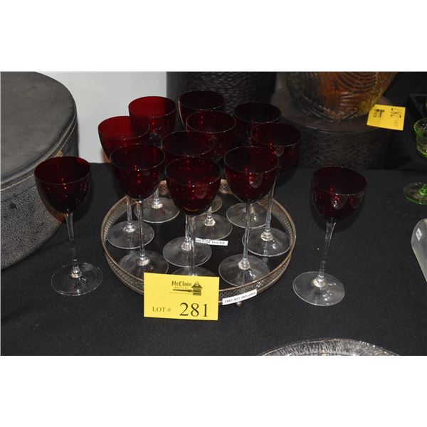 ICHENDORF CRANBERRY GLASS STEMWARE (12 PCS)