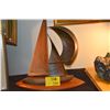 Image 1 : VINTAGE WOOD & METAL SAIL BOAT SCULPTURE