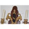 Image 4 : PAIR FRENCH BAROQUE WALL LIGHT SCONCES, WOOD W/GILT BRONZE GOATS (30")