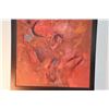 Image 5 : FRAMED ABSTRACT IN RED; SIGNED JOHN  YOUNG (26 3/4" X 38 1/2")