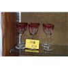Image 1 : BACCARAT CRYSTAL HARCOURT RHINE WINE GLASSES, ROSE COLOR (6 PCS)