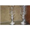 Image 2 : VINTAGE HURRICANE STERLING WEIGHTED CANDLESTICK HOLDERS W/ETCHED GLASS SHADES (PAIR)