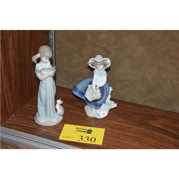 LLADRO "DON'T FORGET ME" & "PRETTY PICKING" FIGURINES (2 PCS)