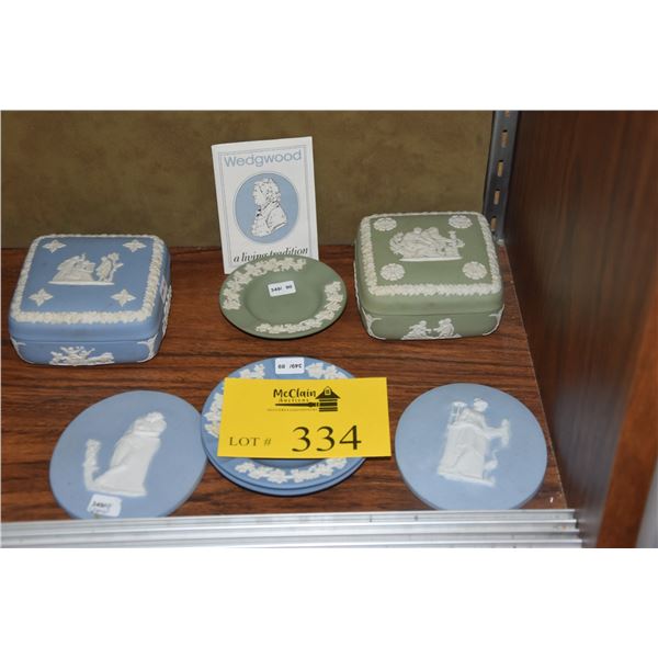 COLLECTION OF WEDGWOOD: PLATES, BOXES, PLAQUES & ASHTRAYS (7 PCS)