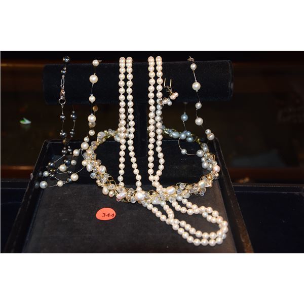 FASHION JEWELRY: PEARL NECKLACES & EARRINGS (6 PCS)