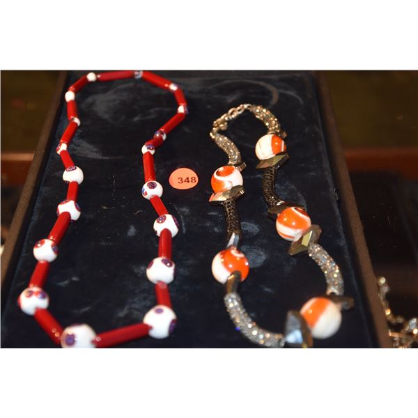 MURANO GLASS BEAD NECKLACES (2 PCS)