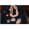 Image 1 : ROSE QUARTZ PENDANTS & NECKLACE (4 PCS)