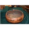 Image 1 : HANDMADE KOU CALABASH W/FLATTENED BASE, LIGHT SHELLAC FINISH, POHO, PEGGING & HUMUHUMU REPAIRS (11 3