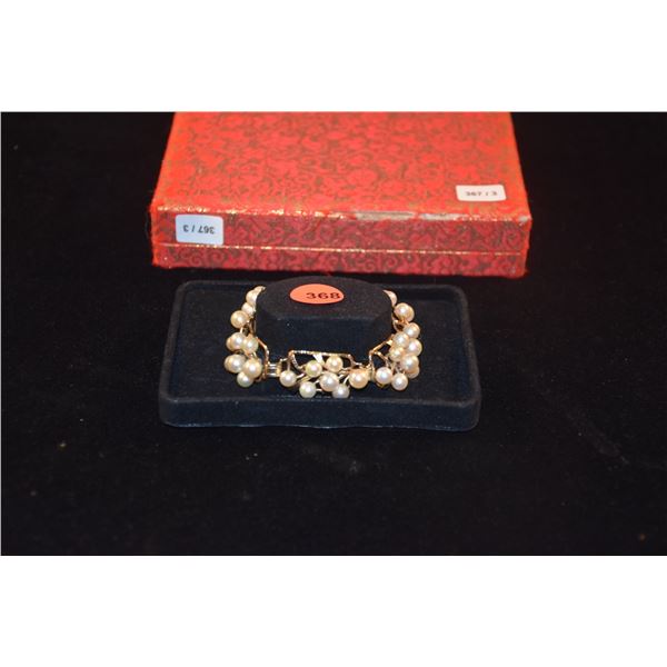 14K MING'S CULTURE PEARLS BRACELET W/BOX