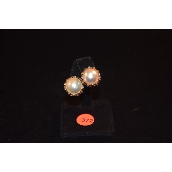 18K BAGUETTE & BRILLIANT DIAMONDS (APPROX .88 CTW) & PEARL (APPROX 19 MM) FRENCH CLIP EARRINGS