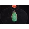 Image 2 : MING'S 14K CARVED APPLE/GREEN JADEITE & DIAMOND (APPROX .70 CTW) BROOCH